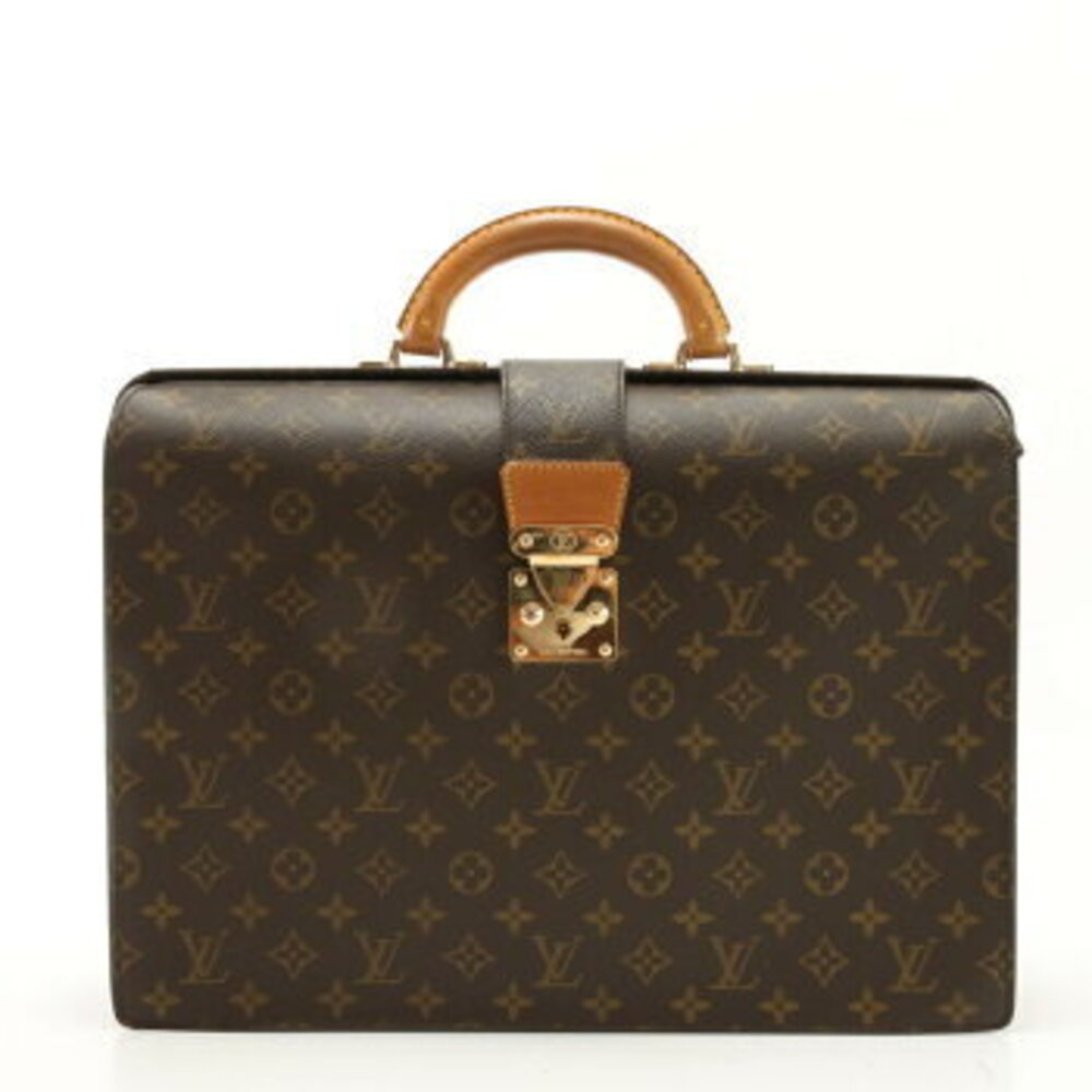 Louis Vuitton Monogram Serviette Fermoir leather business bag document